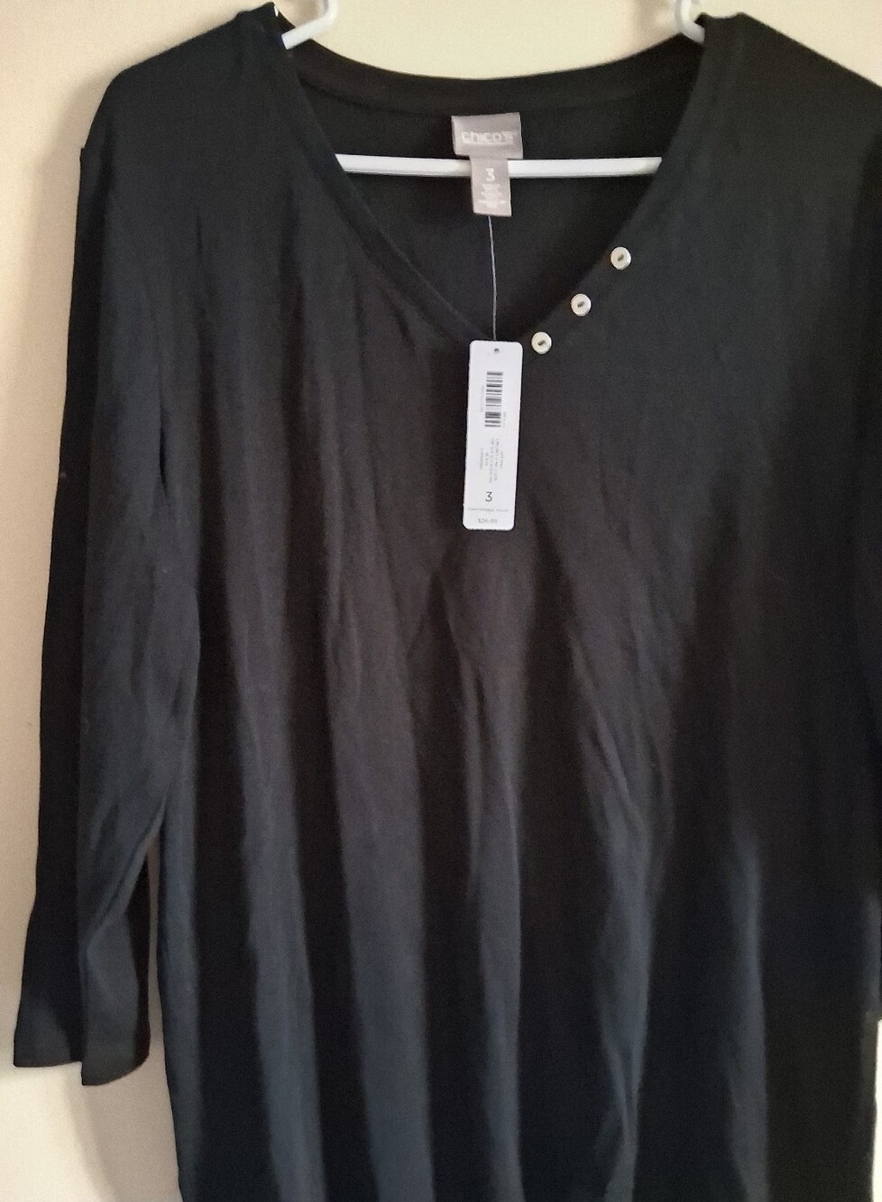 Chico's Black Long-Sleeve Shirt